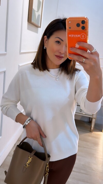 Foto Blusa Tricot Mangas Longas Jussara Texturas Detalhe Vazado