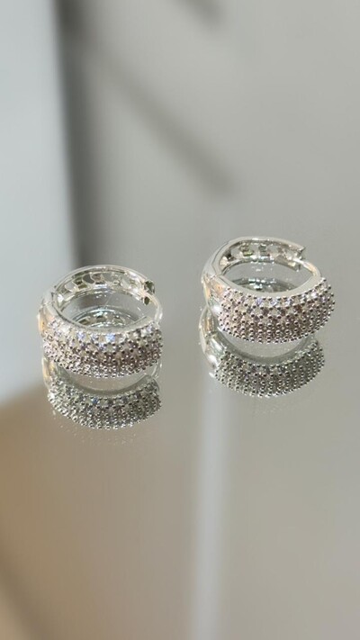 Foto Argola Média Cravejada Em Strass