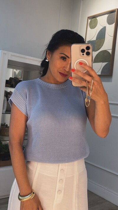 FotoBlusa Ampla Tricot Julie Gola Canoa
