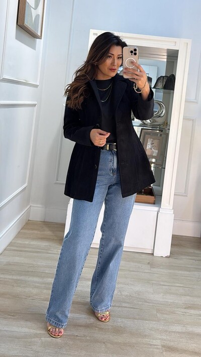 Foto Casaco Veludo Cotelê Nubia Bolsos Com Relevo