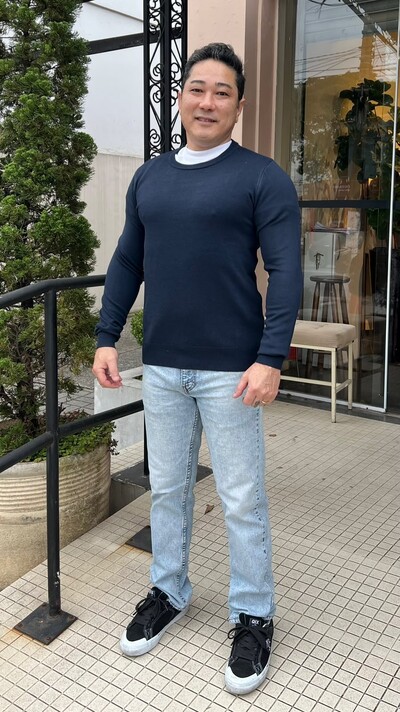 Foto Suéter Tricot Gola Careca Fabio Mangas Longas