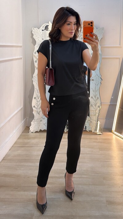 Foto Blusa Ampla Steff Canelada Com Detalhes Texturizados