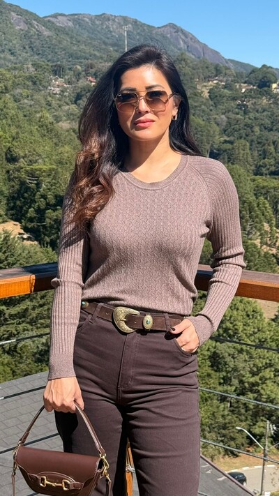 Foto Blusa Tricot Elize Mini Entremeios E Vivos Ondulados Frontais