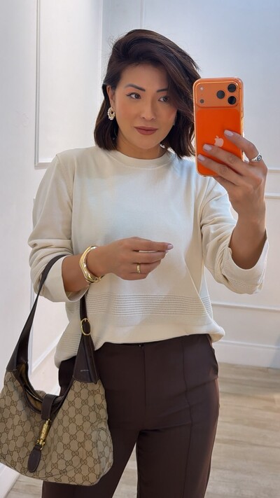 Foto Blusa Ampla Tricot Brenda Com Entremeios