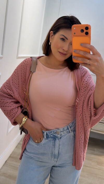 Foto Kimono Tricot Vazado Fabi Mangas 3/4