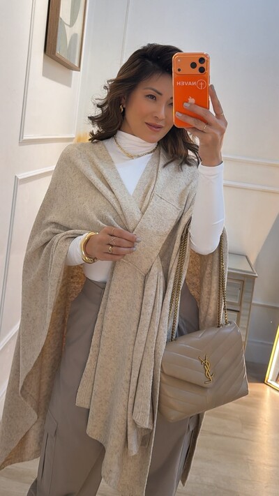 Foto Poncho Tricot Raika Transpasse Frontal
