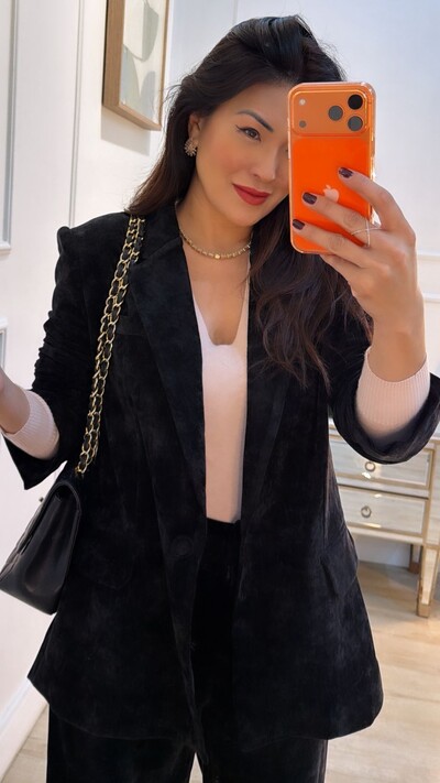 Foto Blazer Veludo Melissa Botões Forrados