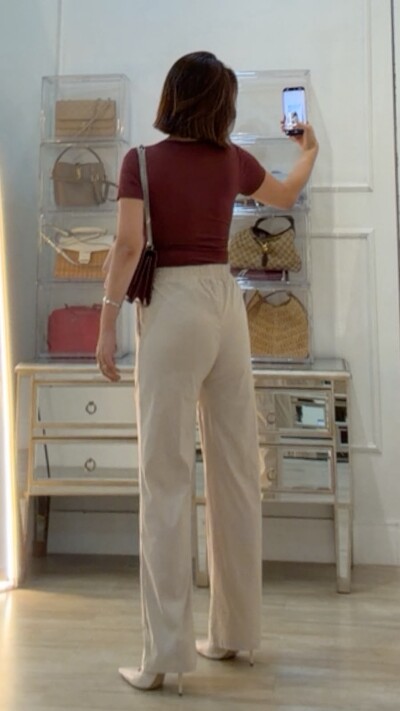 Foto Calça Pantalona Kelly Pala Larga Com Amarração Frontal