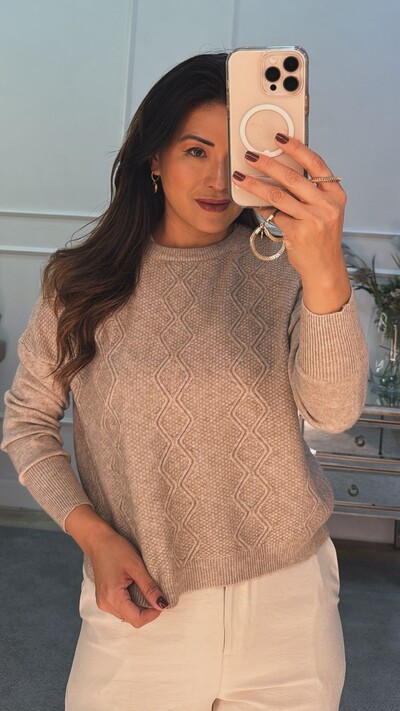 FotoBlusa Tricot Janaina Losangos Em Zigue Zague