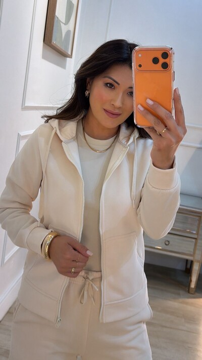 FotoJaqueta Casaco Moletom Leila Capuz Com Amarração Regulável