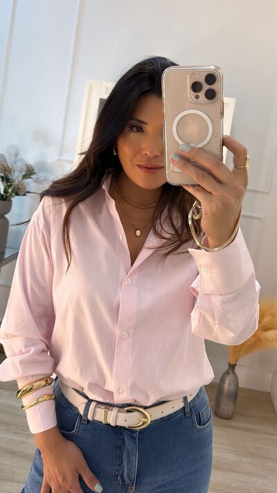 FotoCamisa Listrada Diana Mangas Longas