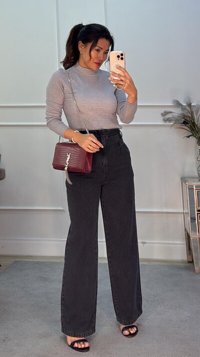 Foto Blusa Tricot Nervuras Retangulares Liz Manga Longa