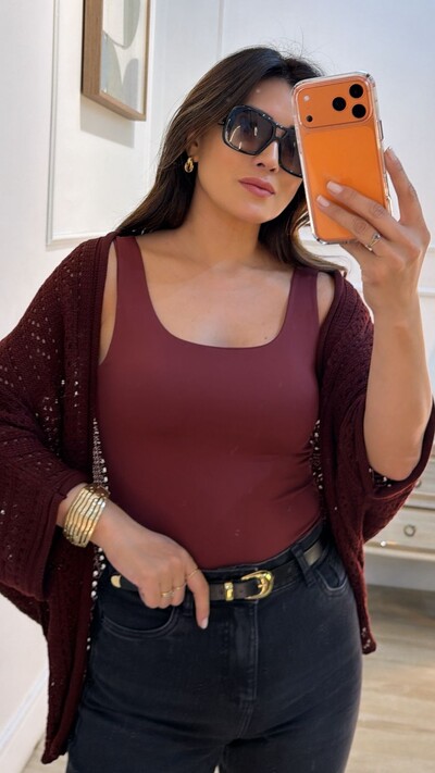 FotoPRÉ-VENDA DATA ESTIMADA DE ENVIO DIA 24/04 Kimono Tricot Vazado Fabi Mangas 3/4