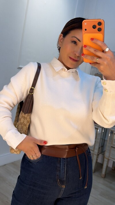 Foto Blusa Tricot Canelado Olga Detalhe De Entremeios Nas Mangas
