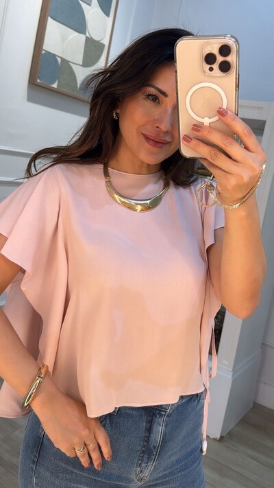 FotoBlusa Mangas De Babado Dayane Amarração Lateral