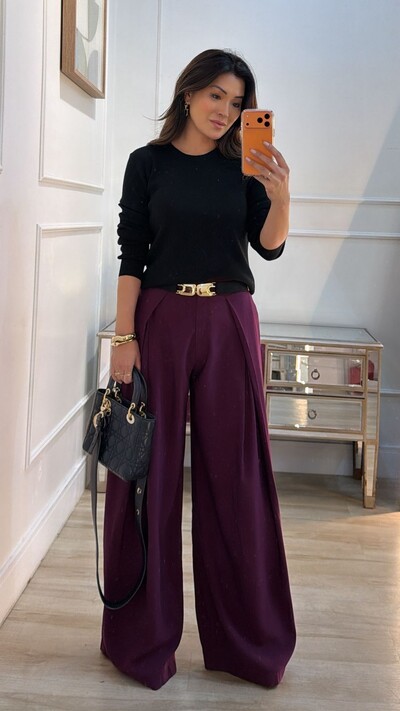 Foto Blusa Tricot Manoela Punhos E Barrado Canelados