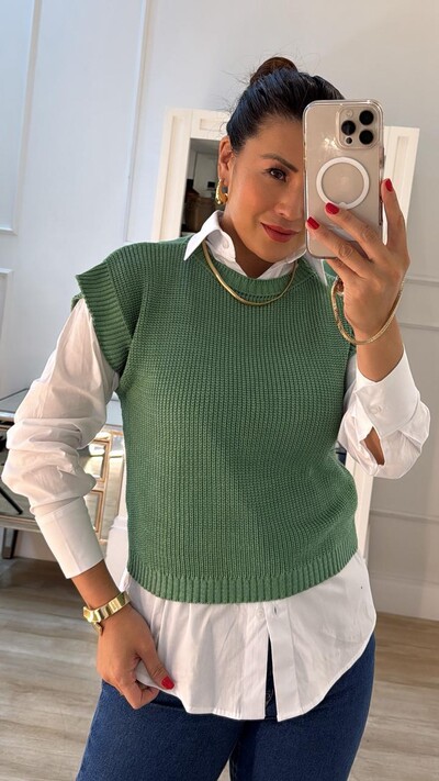 FotoBlusa Ampla Tricot Julie Gola Canoa