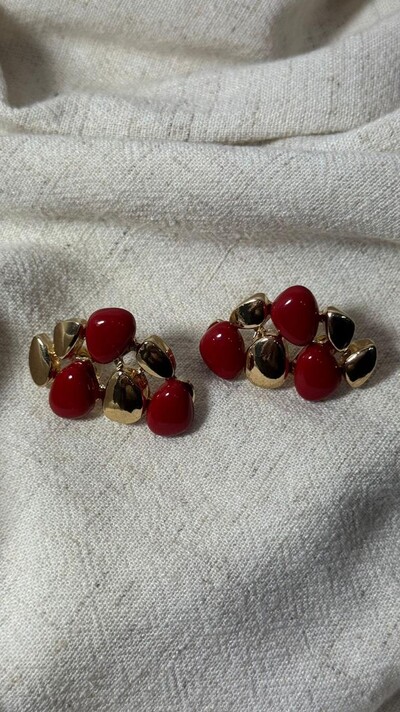 Foto Brinco Pedras Bicolor