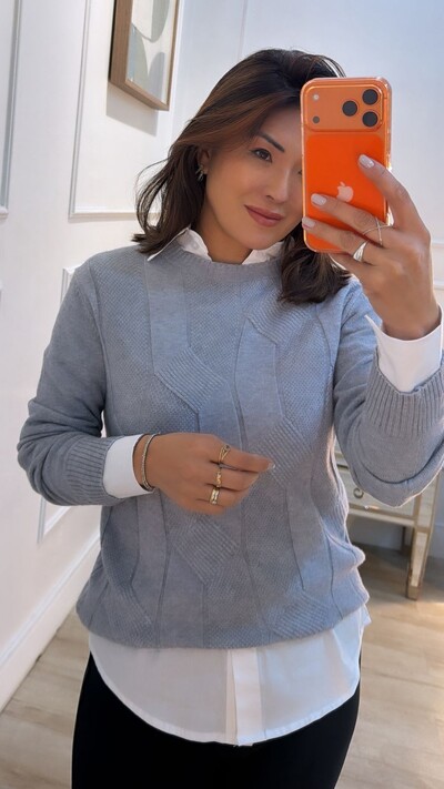 Foto Blusa Tricot Tatiane Com Texturas Entrelaçadas