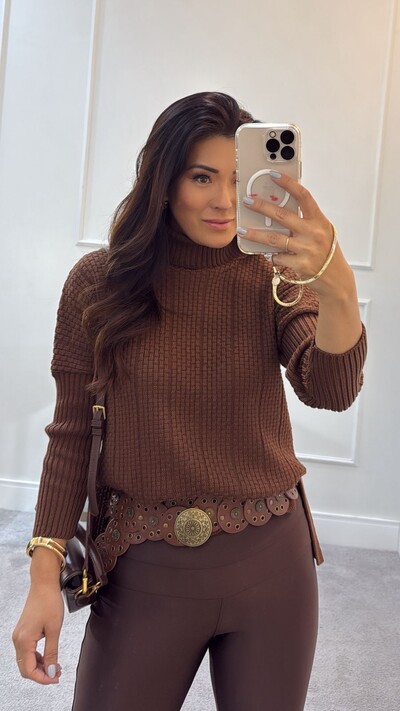 FotoPoncho Tricot Texturizado Marie Punhos Largos