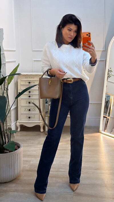 Foto Blusa Tricot Texturizada Fernanda Nervuras Em Zigue E Zague