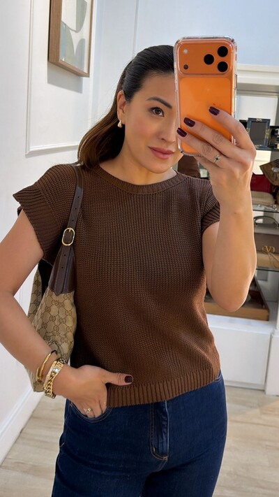 FotoBlusa Ampla Tricot Julie Gola Canoa