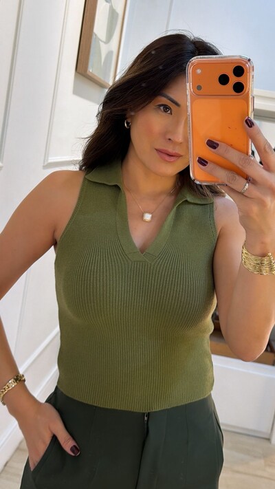 FotoBlusa Regata Polo Tricot Celine