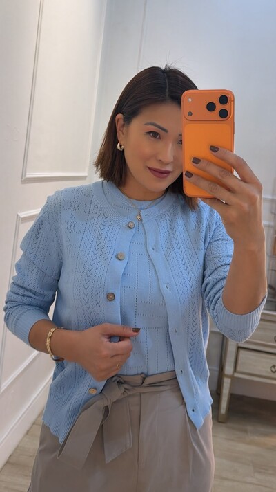 Foto Casaquinho De Tricot Luana Botões Amadeirados