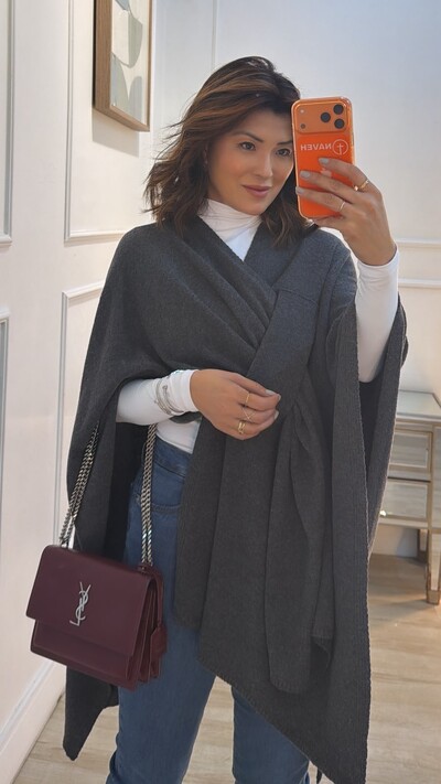 Foto Poncho Tricot Raika Transpasse Frontal