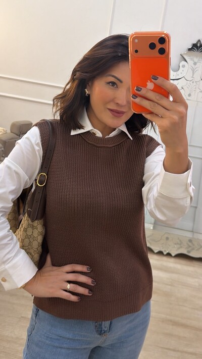 Foto Blusa Regata Tricot Natasha Gola Careca