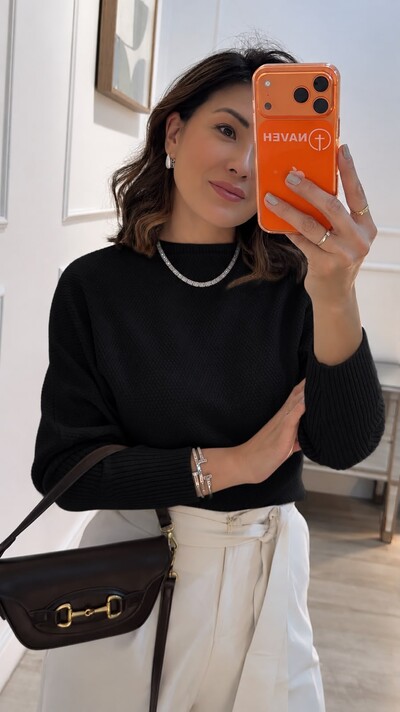 Foto Blusa Morcego Tricot Dafne Punhos Largos