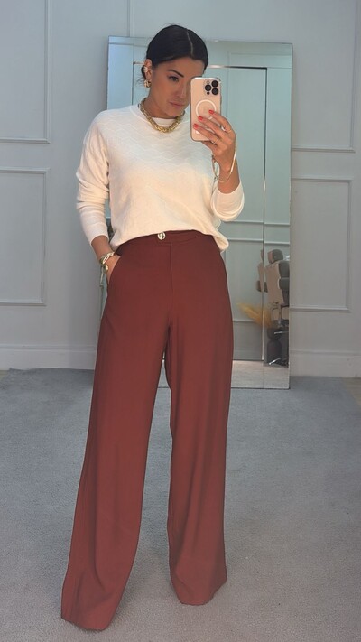 Foto Blusa Tricot Nathalia Losangos Texturizados Pela Peça