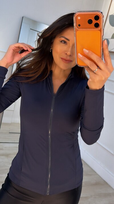 FotoJaqueta Malha Tecnológica Gola Alta Milena