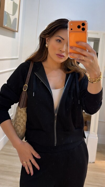 FotoConjunto Moletom Blusa E Calça Jamile Botões Laterais