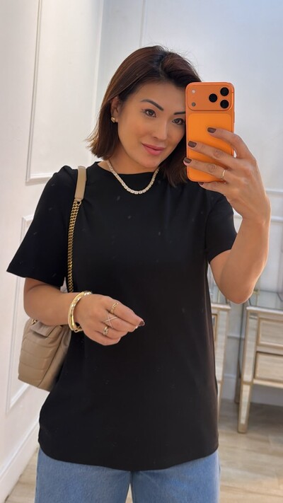 Foto Blusa De Malha Básica Suellen Mangas Curtas