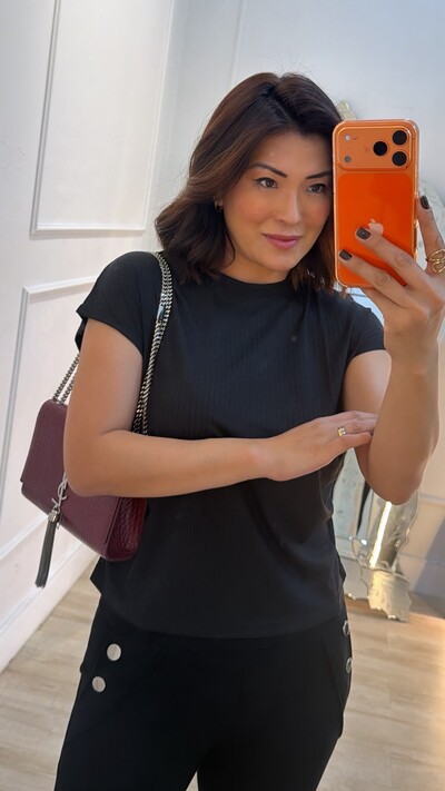 Foto Blusa Ampla Steff Canelada Com Detalhes Texturizados