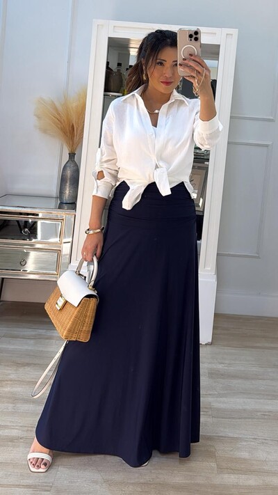 Foto Camisa Linho Andreia Mangas Longas Com Martingalê