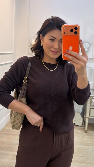 Foto Blusa Tricot Alice Detalhe Faixa Com Nervura Canelada Frontal