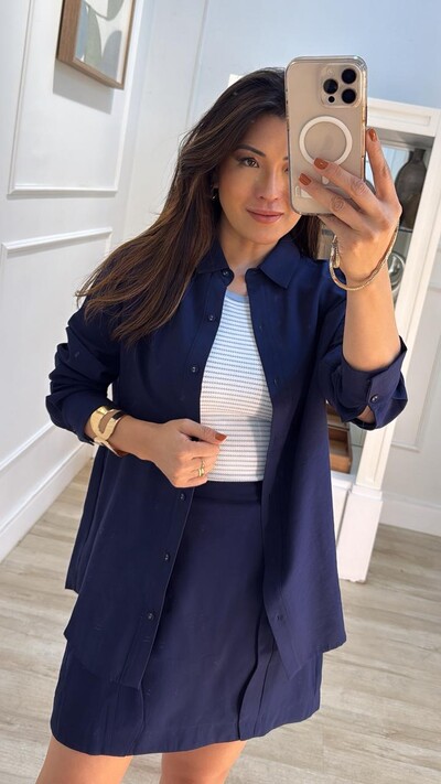 FotoMaxi Camisa Twill Sofia Botões Forrados