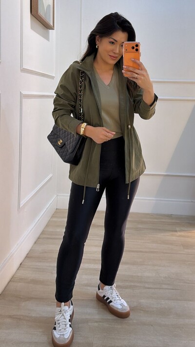 Foto Parka Casaco Aveludado Marie Capuz Removível