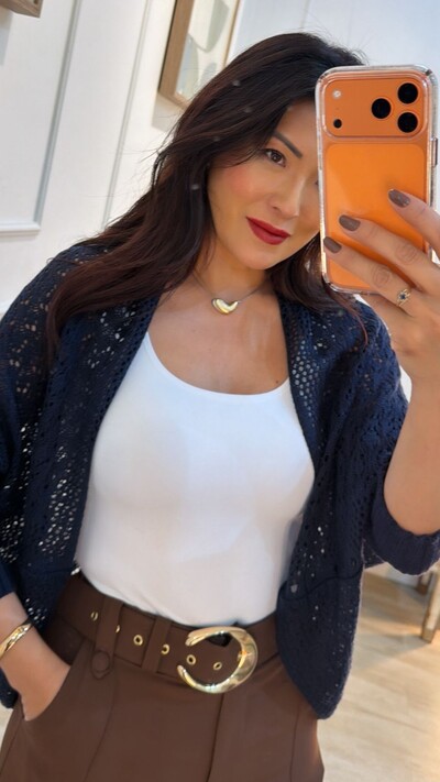 FotoKimono Capa Tricot Lulu Punhos Largos Canelados