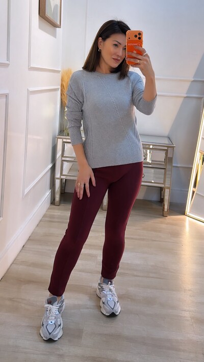 Foto Blusa Tricot Texturas Em Losango Mirella Trançado Diagonal