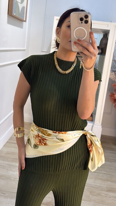 FotoConjunto Tricot Nervuras Caneladas Roberta Blusa E Calça Pantalona