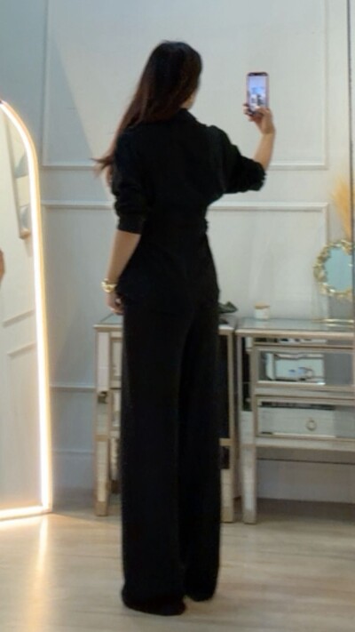 Foto Calça Pantalona Luna Botão Dourado
