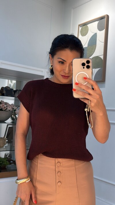 FotoBlusa Ampla Tricot Julie Gola Canoa