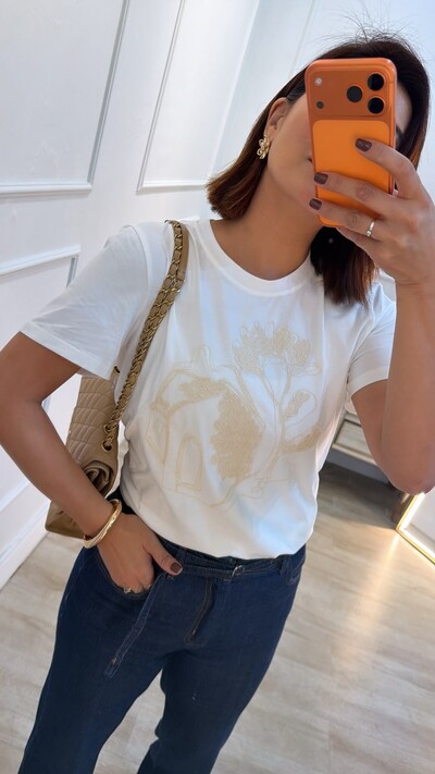 Foto Blusa De Malha Yasmin Bordado Frontal
