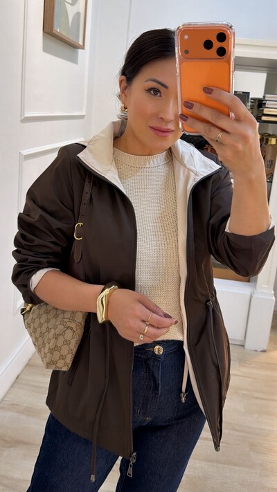 FotoParka Dupla Face Capuz Removível Manu Com Puxadores Reguláveis