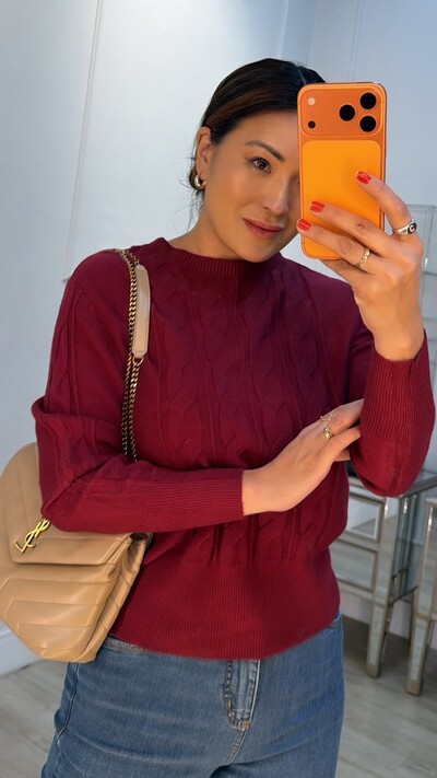 Foto Blusa Tricot Pati Mangas Longas Detalhe Trançado