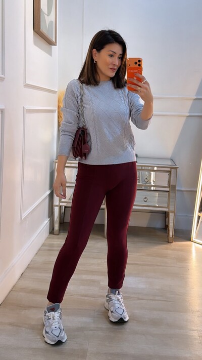 Foto Blusa Tricot Mangas Longas Lívia Losangos Texturizados Frontais