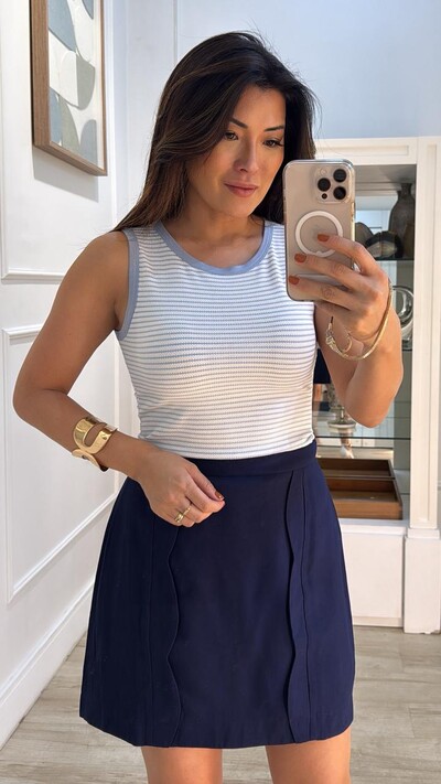 FotoBlusa Regata Listrada Betina Bicolor Texturizada